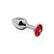 Анальная металлическая пробка с красным кристаллом Alive Small Metal Butt Plug Red Jewel (Размер S) SO6010 фото 1