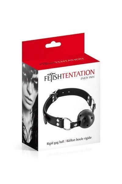 Перфорированный кляп-шарик Fetish Tentation Rigid Breathable Ball Gag, черный SO3732 фото