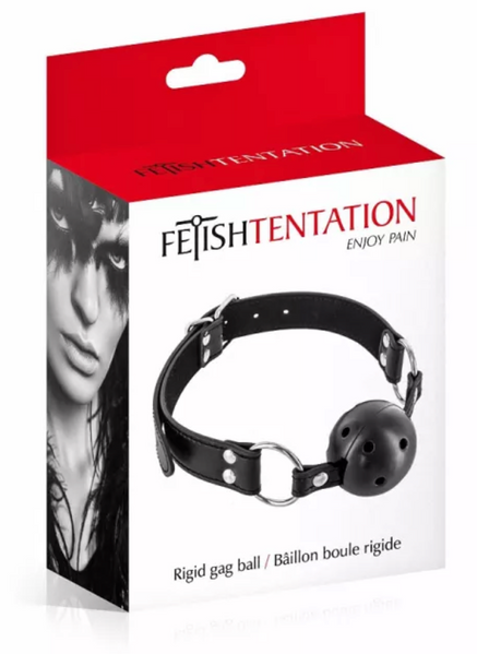 Перфорированный кляп-шарик Fetish Tentation Rigid Breathable Ball Gag, черный SO3732 фото