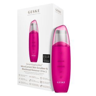 Мікрострумовий скрабер для шкіри та усунення чорних точок GESKE MicroCurrent Skin Scrubber&Blackhead Remover 9в1 magenta HB0142 фото