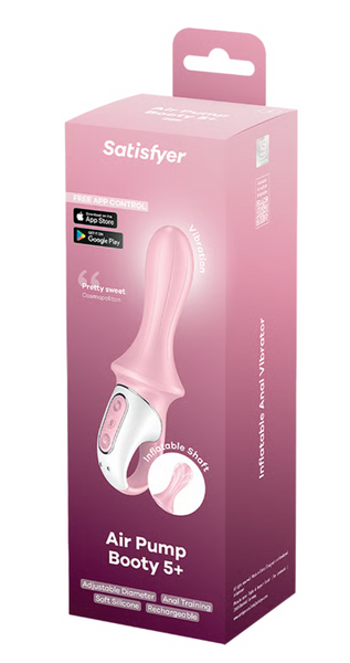 Анальный смарт-вибратор Air Pump Booty 5+ цвет: розовый Satisfyer (Германия) IG038551 фото