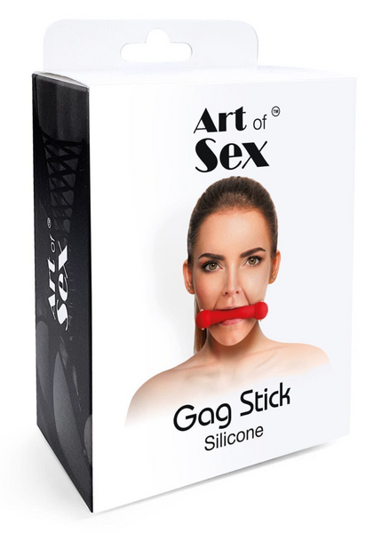 Кляп-палочка из силикона и натуральной кожи Art of Sex Gag Stick Silicone, черный SO6705 фото