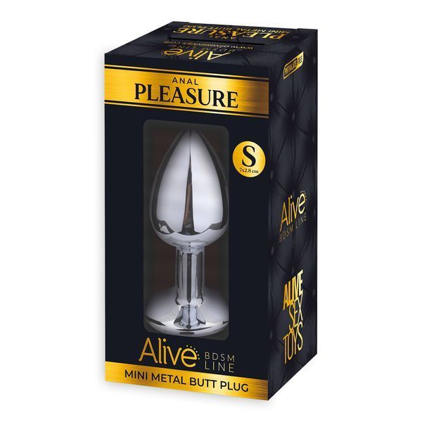 Металева анальна пробка з рожевим кристалом Alive Small Metal Anal Plug Jewel Pink Strass (Розмір S) SO6012 фото