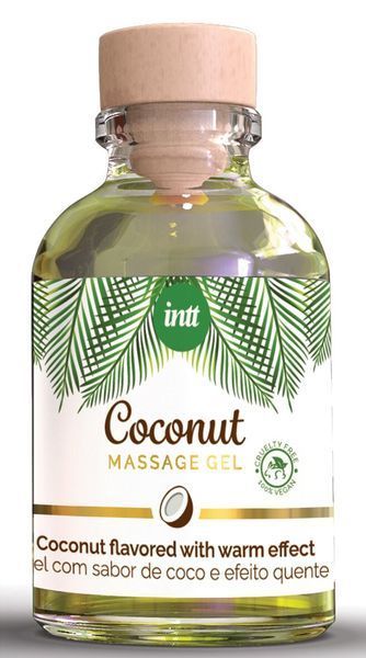 Веганський інтимний масажний гель із ніжним ароматом кокоса INTT Coconut Vegan Massage Gel (30 мл) &mdash; тропічна ніжність та чиста насолода SO5973 фото