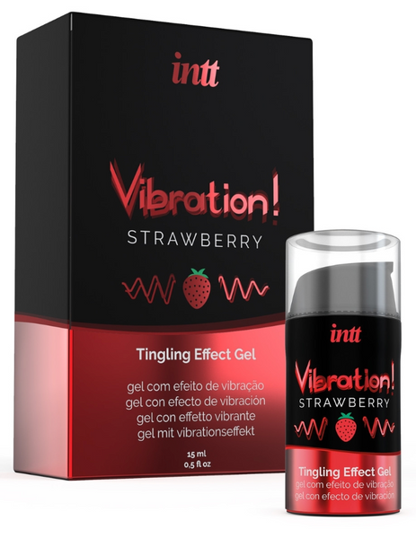 Рідкий вібратор зі смаком полуниці INTT Strawberry Vibration (15 мл) &mdash; з ефектом пульсації та зігрівання SO2921 фото