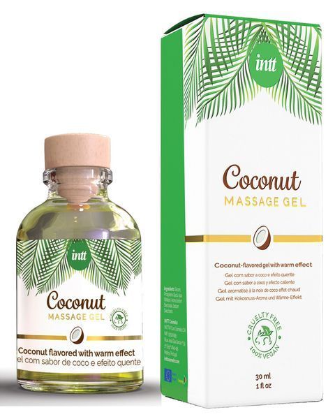 Веганський інтимний масажний гель із ніжним ароматом кокоса INTT Coconut Vegan Massage Gel (30 мл) &mdash; тропічна ніжність та чиста насолода SO5973 фото