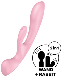 2 в 1: вибратор-кролик + массажер Triple Oh цвет: розовый Satisfyer (Германия) IG018249 фото