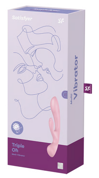 2 в 1: вібратор-кролик + масажер Triple Oh колір: рожевий Satisfyer (Німеччина) IG018249 фото