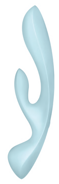 2 в 1: вібратор-кролик + масажер Triple Oh колір: блакитний Satisfyer (Німеччина) IG018225 фото
