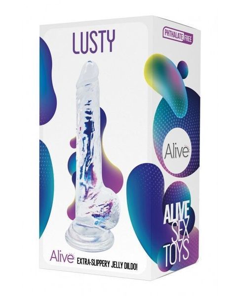 Реалистичный прозрачный фаллоимитатор на присоске Alive Lusty Jelly Dildo SO5553 фото