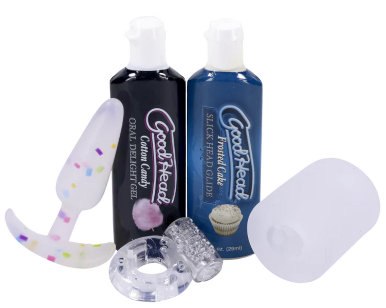 Подарочный набор Doc Johnson GoodHead Party Pack (5 предметов) &ndash; полный праздничный комплект с мастурбатором, виброкольцом и анальной пробкой SO6064 фото