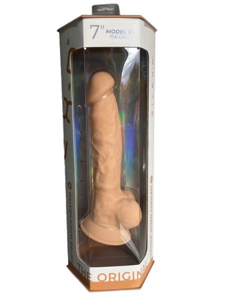 Двухслойный фаллоимитатор с эффектом памяти SilexD Johnny Caramel (MODEL 1 size 7in, 17,6 x 3,5 см) SO3835 фото