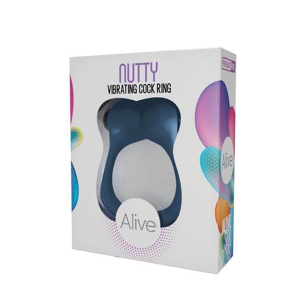Ерекційне віброкільце зі стимулятором клітора Alive Nutty Vibrating Cock Ring (Storm Blue) SO9690 фото