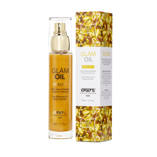Парфумована суха олія-шиммер для тіла та волосся EXSENS Glam Oil (50 мл) &mdash; із золотистим сяйвом та олією солодкого мигдалю SO2363 фото