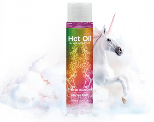 Зігріваюча їстівна масажна олія смак: еліксир єдинорога HOT OIL Unicorn Elixir, 100 мл Nuei (Іспанія) NU890515 фото