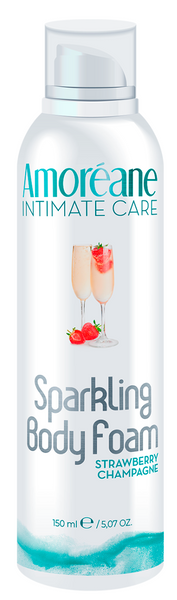 Іскриста масажна піна з ефектом тріскотіння Amoreane Sparkling Body Foam Strawberry Champagne - Полуничне Шампанське, 150 мл SO5637 фото
