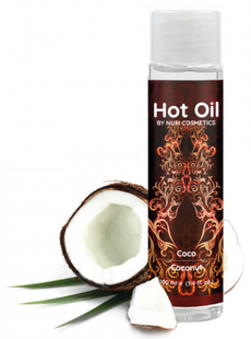 Зігріваюча їстівна масажна олія смак: кокос HOT OIL, 100 мл Nuei (Іспанія) NU513444 фото