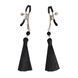 Винтовые зажимы для сосков с кисточками Art of Sex Nipple Clamps Black Tassels, черные SO5856 фото 1