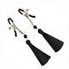 Винтовые зажимы для сосков с кисточками Art of Sex Nipple Clamps Black Tassels, черные SO5856 фото 2