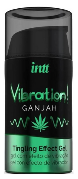 Рідкий вібратор із конопляною олією INTT Ganjah Vibration (15 мл) &mdash; з ефектом пульсації та зігрівання SO3347 фото
