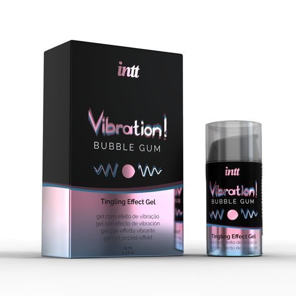 Рідкий вібратор зі смаком жуйки INTT Bubble Gum Vibration (15 мл) &mdash; з ефектом пульсації та зігрівання SO3348 фото