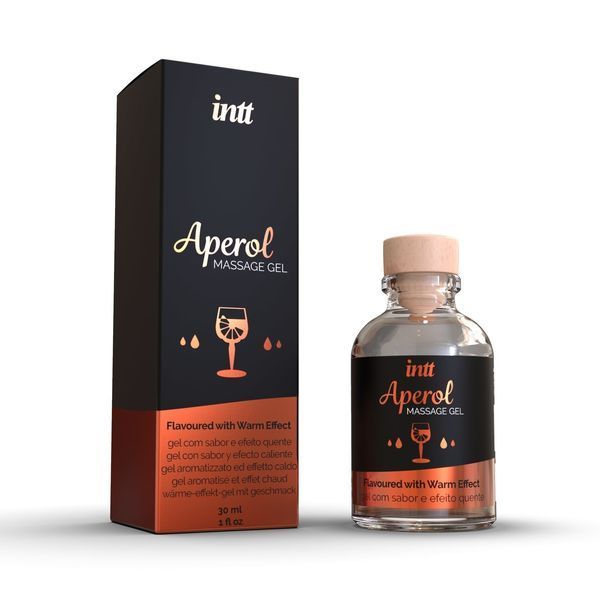 Интимный массажный гель с ароматом коктейля Апероль Шприц INTT Aperol Massage Gel (30 мл) &mdash; цитрусовая свежесть и палка прелюдия SO3346 фото
