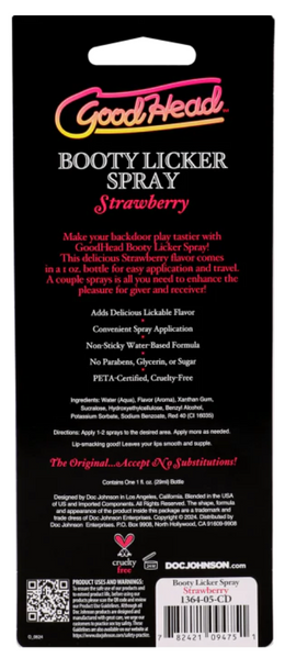 Спрей для анилингуса Doc Johnson GoodHead Booty Licker Strawberry - Клубника (29 мл) . SX2525 фото