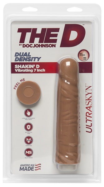 Реалистичный фаллоимитатор с вибрацией Doc Johnson The D&trade; Vibrating ULTRASKYN Shakin' D (17,8 см) SO1580 фото