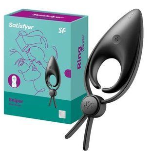 Эрекционное виброкольцо-лассо с регулировкой размера Satisfyer Sniper Black SO6079 фото