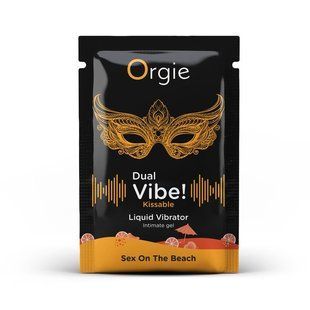Пробник рідкого вібратора коктейль Секс на пляжі DUAL VIBE!, 1 мл Orgie (Бразилія-Португалія) S03517328 фото