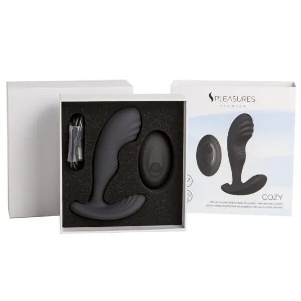 Вібромасажер простати S Pleasures Premium Cozy, чорний, з рельєфною головкою, 10 режимів SX1613 фото