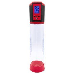 Автоматична вакуумна помпа Men Powerup Passion Pump Red, LED-табло, перезаряджається, 8 режимів SO6226 фото