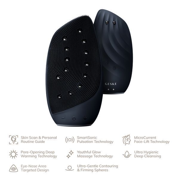 Очистительная щетка для лица GESKE Sonic Thermo Facial Brush&Face-Lifter 8в1 black HB0091 фото