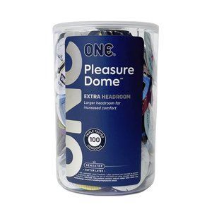 Набор презервативов ONE Pleasure Dome, 100 шт, гладкие, с расширенной головкой, упаковка-тубус SX0744 фото