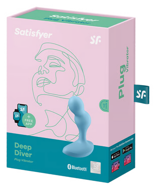 Анальна смарт пробка з вібрацією Deep Diver колір: блакитний Satisfyer (Німеччина) IG006802 фото