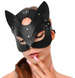 Еротична маска кішечки з натуральної шкіри Art of Sex Cat Mask, чорна SO7479 фото 4