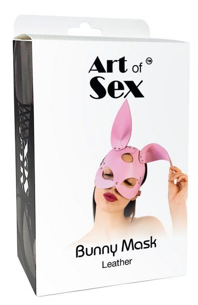 Еротична маска зайчика з натуральної шкіри Art of Sex Bunny Mask, чорна SO9644 фото