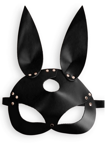 Еротична маска зайчика з натуральної шкіри Art of Sex Bunny Mask, чорна SO9644 фото