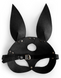 Еротична маска зайчика з натуральної шкіри Art of Sex Bunny Mask, чорна SO9644 фото 4