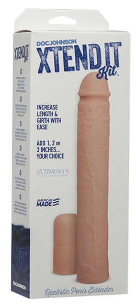 Насадка-конструктор Doc Johnson Xtend It Kit White &mdash; із матеріалу ULTRASKYN, з регульованим подовженням SO1557 фото