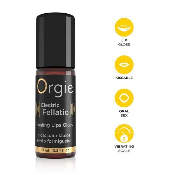 Блиск для губ та орального сексу з ефектом рідкого вібратора Orgie ELECTRIC FELLATIO LIPS GLOSS, 10 мл SX1548 фото